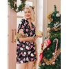 Ekouaer Womens Christmas Pajamas Silk Satin Sleepwear Holiday Matching Pjs(Christmas Black Santa)