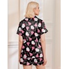 Ekouaer Womens Christmas Pajamas Silk Satin Sleepwear Holiday Matching Pjs(Christmas Black Santa)