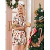 Ekouaer Womens Christmas Pajamas Silk Satin Sleepwear Holiday Matching Pjs(Christmas Champagne)