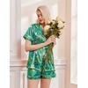 Ekouaer Womens Christmas Pajamas Silk Satin Sleepwear Holiday Matching Pjs(Christmas Green Elf)
