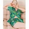 Ekouaer Womens Christmas Pajamas Silk Satin Sleepwear Holiday Matching Pjs(Christmas Green Elf)