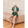 Ekouaer Womens Christmas Pajamas Silk Satin Sleepwear Holiday Matching Pjs(Christmas Green Snowman)