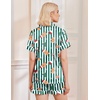 Ekouaer Womens Christmas Pajamas Silk Satin Sleepwear Holiday Matching Pjs(Christmas Green Striped)