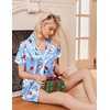 Ekouaer Womens Christmas Pajamas Silk Satin Sleepwear Holiday Matching Pjs(Christmas Light Blue)