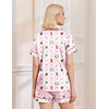 Ekouaer Womens Christmas Pajamas Silk Satin Sleepwear Holiday Matching Pjs(Christmas Pink)