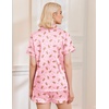 Ekouaer Womens Christmas Pajamas Silk Satin Sleepwear Holiday Matching Pjs(Christmas Pink Gingerbread Man)