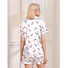 Ekouaer Womens Christmas Pajamas Silk Satin Sleepwear Holiday Matching Pjs(Christmas White)