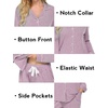 Ekouaer Women’s Pajamas Long Sleeve Loungewear Casual Button Down Pjs Pink