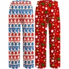 Ekouaer 2 Pack: Boys Pajamas Pants Soft Elastic Waist PJ Bottoms Comfy Lounge Long Pants with 2 Pockets 4-14 Years(Christmas)