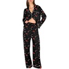 Ekouaer Christmas Pajamas Womens Long Sleeve Holiday Matching Pjs Set(Christmas Black Candy)