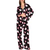 Ekouaer Christmas Pajamas Womens Long Sleeve Holiday Matching Pjs Set(Christmas Black Santa)
