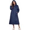 Ekouaer Womens Fleece Bathrobe Long Soft Plush Robes Hood Zipper Housecoat