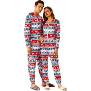 Ekouaer Christmas Matching Onesie for Couples Adult Hooded Pajamas(Christmas Deer)