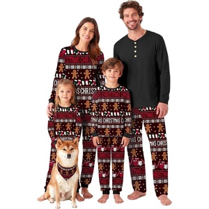 Ekouaer Family Christmas Pajamas Matching Sets Pjs Holiday Lounge Sets(Gingerbread)