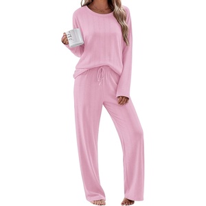 Ekouaer Pajama Set Womens Soft Pjs 2 Piece Long Sleeve Lounge Sets(Pink)