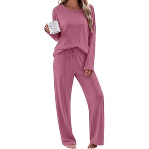 Ekouaer Pajama Set Womens Soft Pjs 2 Piece Long Sleeve Lounge Sets(Puce)