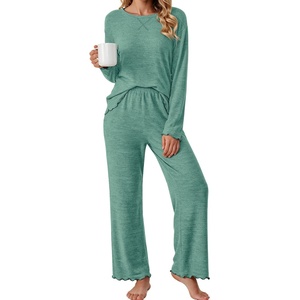 Ekouaer Pajamas for Women Set Long Sleeve 2 Piece Lounge Sets Fall Soft Pjs(Green)