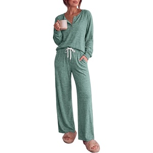 Ekouaer Pajamas for Women Set Soft 2 Piece Lounge Set Fall Outfits(Green)