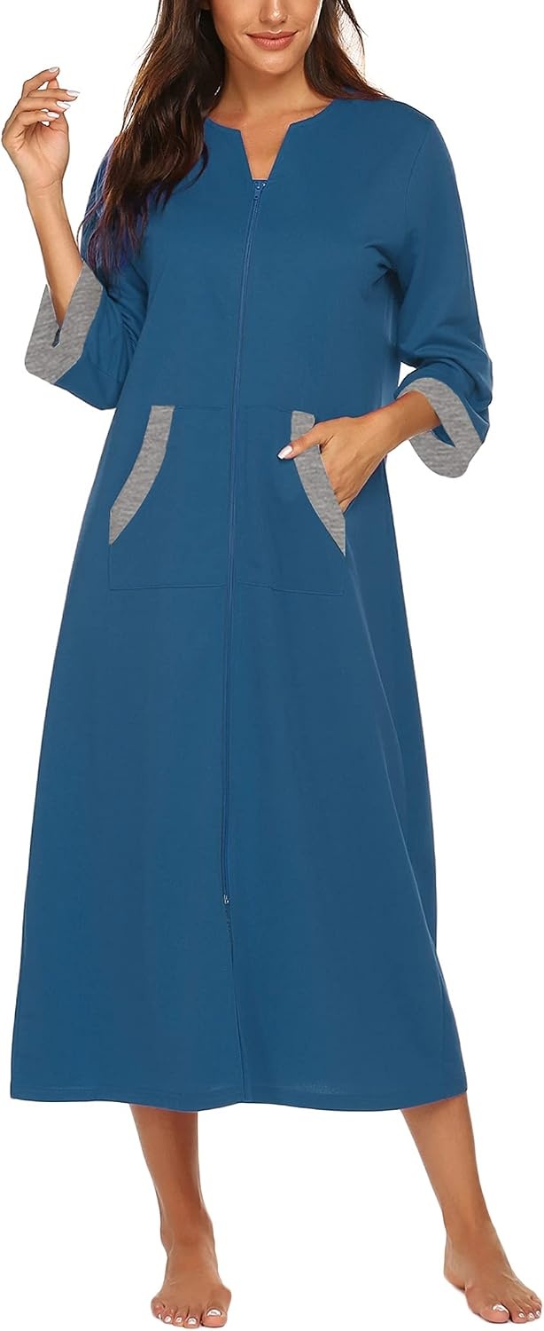 image:imageEkouaer Zip Front Robe Robes for Women