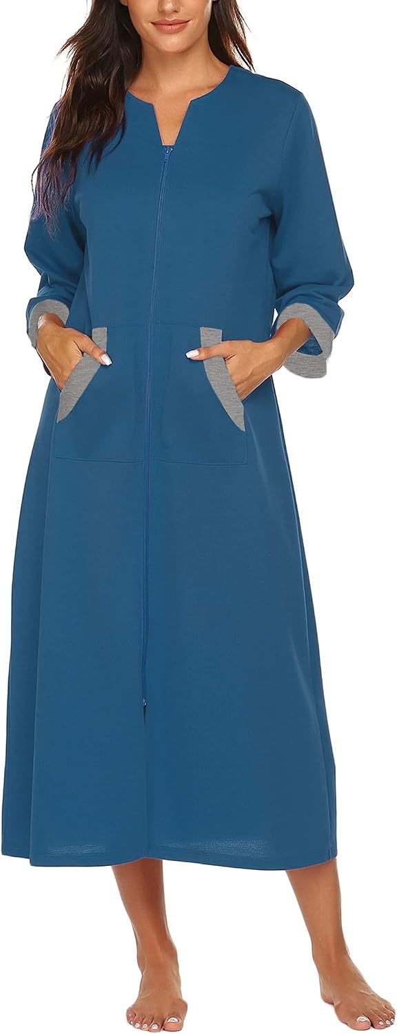 image:imageEkouaer Zip Front Robe Robes for Women