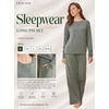 Ekouaer Pajama Sets for Women Long Sleeve Sleepwear Crew Neck Pj Lounge Set(Army Green)