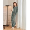 Ekouaer Pajama Sets for Women Long Sleeve Sleepwear Crew Neck Pj Lounge Set(Army Green)