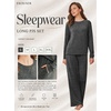 Ekouaer Pajama Sets for Women Long Sleeve Sleepwear Crew Neck Pj Lounge Set(Dark Grey)