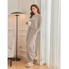 Ekouaer Pajama Sets for Women Long Sleeve Sleepwear Crew Neck Pj Lounge Set(Khaki)