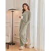 Ekouaer Pajama Sets for Women Long Sleeve Sleepwear Crew Neck Pj Lounge Set(Lake Green)
