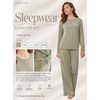 Ekouaer Pajama Sets for Women Long Sleeve Sleepwear Crew Neck Pj Lounge Set(Lake Green)