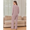 Ekouaer Pajama Sets for Women Long Sleeve Sleepwear Crew Neck Pj Lounge Set(Pink)