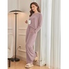 Ekouaer Pajama Sets for Women Long Sleeve Sleepwear Crew Neck Pj Lounge Set(Pink)