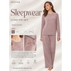 Ekouaer Pajama Sets for Women Long Sleeve Sleepwear Crew Neck Pj Lounge Set(Pink)