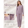 Ekouaer Pajama Sets for Women Long Sleeve Sleepwear Crew Neck Pj Lounge Set(Purple)