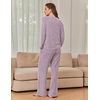 Ekouaer Pajama Sets for Women Long Sleeve Sleepwear Crew Neck Pj Lounge Set(Purple)