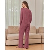 Ekouaer Pajama Sets for Women Long Sleeve Sleepwear Crew Neck Pj Lounge Set(Red)