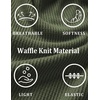 Ekouaer Pajamas for Women Waffle Knit Lounge Set 2 Piece PJS Short Sleeve Top and Shorts Matching Loungewear with Pockets Army Green Large