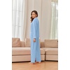 Ekouaer Womens Cotton Pajamas Set Long Sleeve Button Down Pjs with Pockets(Blue)