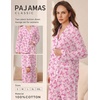 Ekouaer Womens Cotton Pajamas Set Long Sleeve Button Down Pjs with Pockets(Bow)