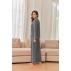 Ekouaer Womens Cotton Pajamas Set Long Sleeve Button Down Pjs with Pockets(Dark Grey)