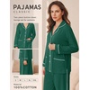 Ekouaer Womens Cotton Pajamas Set Long Sleeve Button Down Pjs with Pockets(Green)