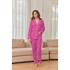 Ekouaer Womens Cotton Pajamas Set Long Sleeve Button Down Pjs with Pockets(Hot Pink Leopard)