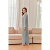 Ekouaer Womens Cotton Pajamas Set Long Sleeve Button Down Pjs with Pockets(Light Grey)