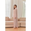 Ekouaer Womens Cotton Pajamas Set Long Sleeve Button Down Pjs with Pockets(Pink)