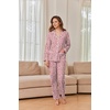 Ekouaer Womens Cotton Pajamas Set Long Sleeve Button Down Pjs with Pockets(Pink Leopard Love)