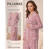 Ekouaer Womens Cotton Pajamas Set Long Sleeve Button Down Pjs with Pockets(Pink Leopard Love)