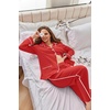 Ekouaer Womens Cotton Pajamas Set Long Sleeve Button Down Pjs with Pockets(Red)