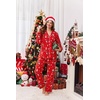 Ekouaer Womens Cotton Pajamas Set Long Sleeve Button Down Pjs with Pockets(Red Christmas)