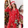 Ekouaer Womens Cotton Pajamas Set Long Sleeve Button Down Pjs with Pockets(Red Christmas)