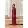 Ekouaer Womens Cotton Pajamas Set Long Sleeve Button Down Pjs with Pockets(Wine)